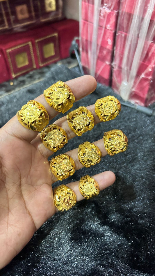 Gold Plated Rajwadi Ring For Men's