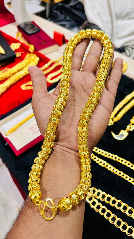 Gold Plated Broad Chain For Men's